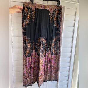 Kobi Halperin Boho Paisley Wide Leg Pants Flowy Viscose Resort Size XL